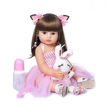 NPK Pievilcīgu cenu jauna tipa rozā princese 45cm karikatūra silikona rotaļlietas lelle atdzimis soft
