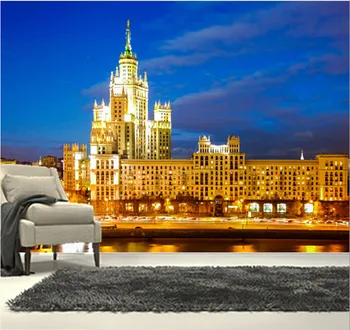 Pasūtījuma 3D lielu sienas,skaistas debesis mirdzošs Maskavas namu papel de parede ,viesistaba, dīvāns, TV sienas guļamistabā sienas grāmata