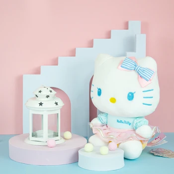 Patiesu Sanrio Par 23Cm Hello Kitty Kawaii Gudrs Kt Kaķis Plīša Rotaļlietas Augstas Kvalitātes Auto Dekorēšana Dāvanas, Meitenes, Draugi, Bērni, 5