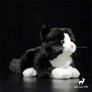 Piebald Kaķis Augstas Precizitātes Anime Gudrs Plushie Calico Kaķi Plīša Rotaļlietas, Dabīgas Dzīvnieku Simulācijas Pildījumu Lelle Kawai Rotaļlietas Bērniem 0