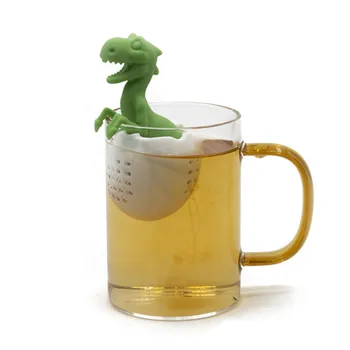 Radošā Silikona Dinozauru Tējas Maisiņu Tējas Filtra Sietiņš Beramās Tējas Sietiņš Tējas Maisiņu Lapu Filtrs Difuzoru Spice Filtri Teabags 0