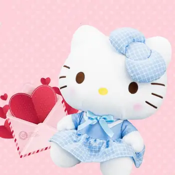 Sanrio Patiesu Hello Kitty Lelle Plīša Rotaļlieta Jaunu Vienotu Kaķēns Kaķis Sanrio Kawaii Plīša Lelle Dzimšanas Dienas Dāvana 0