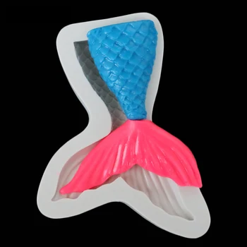 Silikona Pomādes Sirēna Pelējuma Kūka Pelējuma 3D Zivju Veidnes Ziepes Pelējuma Šokolādes Pelējumu Cepšanas Rīki Kūka DIY Dāvanu