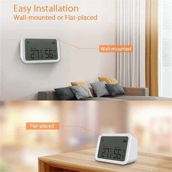 Tuya Zigbee Temperatūras, Mitruma Sensors Monitors Tālrunis Tālvadības Pults Bateriju Darbināms Smart Home Temperatūras, Mitruma Sensors
