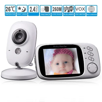 VB603 Video Baby Monitor 2.4 G Bezvadu 3.2 Collu LCD 2 Ceļu Audio Runāt Nakts Redzamības Novērošanas Drošības Kameru Bērnu Babysitt 0