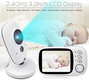 VB603 Video Baby Monitor 2.4 G Bezvadu 3.2 Collu LCD 2 Ceļu Audio Runāt Nakts Redzamības Novērošanas Drošības Kameru Bērnu Babysitt 1