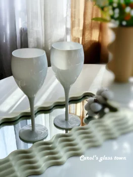 Viduslaiku stikla baltā vīna glāzi goblet dāvanu 4