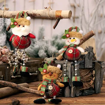 Ziemassvētki Jaunais Gads Puse Rotājumi Ziemassvētku Santa Claus, Sniegavīrs Briedis ar Gropi Kuloni, Eglīšu Rotājumi Amatniecības Mājās